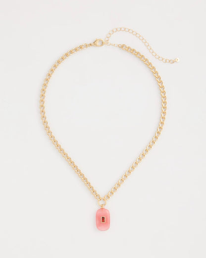 Chico's Classic | Coral Agate Short Pendant Necklace