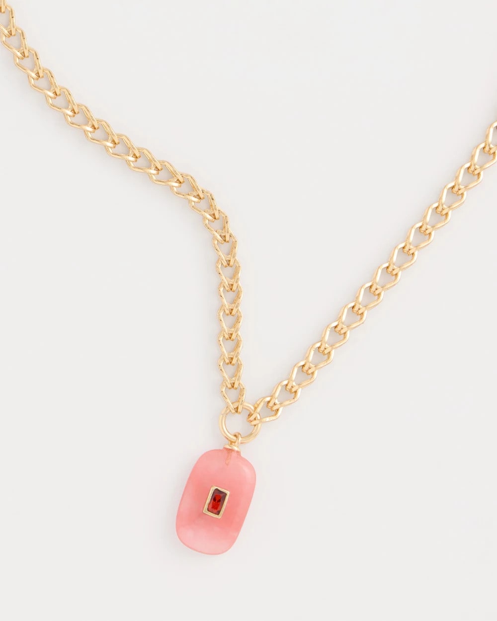 Chico's Classic | Coral Agate Short Pendant Necklace