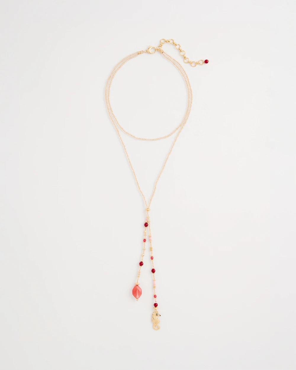 Chico's Everyday | Coral Genuine Stone Y-Pendant Necklace