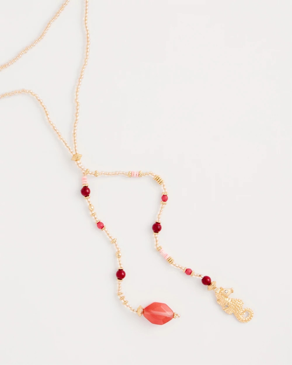 Chico's Everyday | Coral Genuine Stone Y-Pendant Necklace
