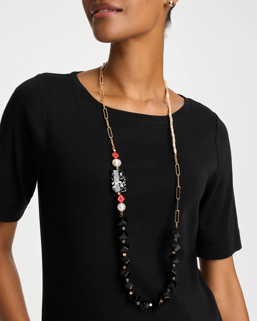 Chico's Value | Asymmetrical Long Single-Strand Necklace