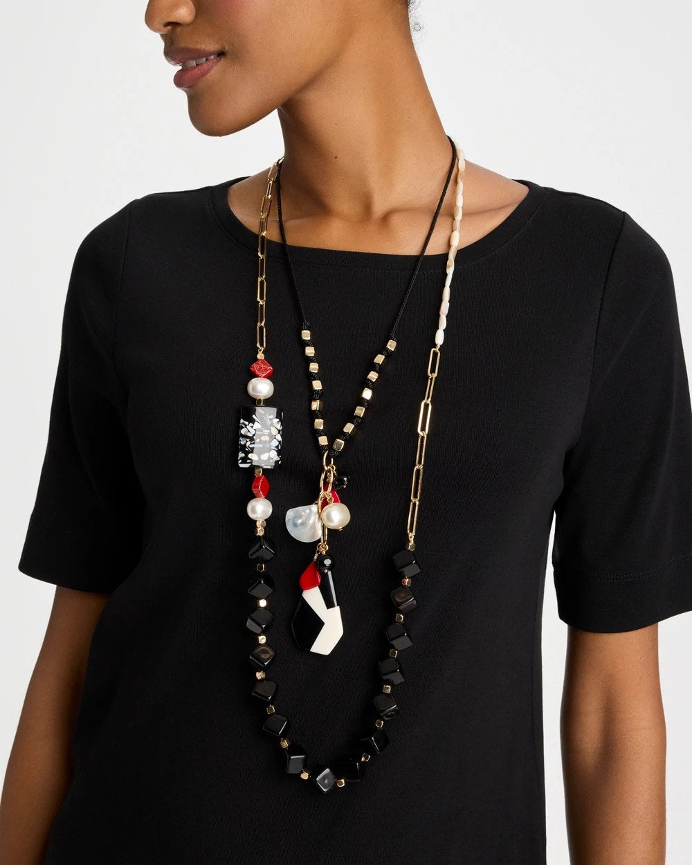 Chico's Value | Asymmetrical Long Single-Strand Necklace