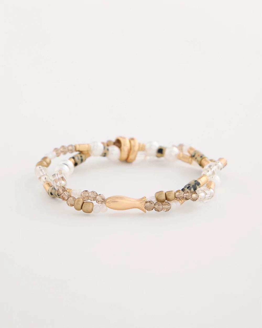 Chico's Essential | Jasper Stone Beaded Stretch Bracelet