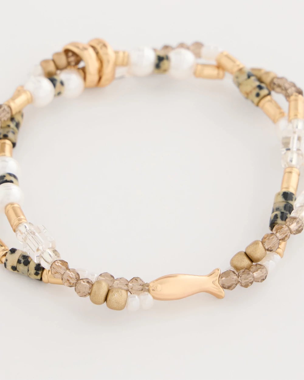 Chico's Essential | Jasper Stone Beaded Stretch Bracelet