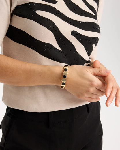 Chico's Trending | Black Goldtone Glam Stretch Bracelet