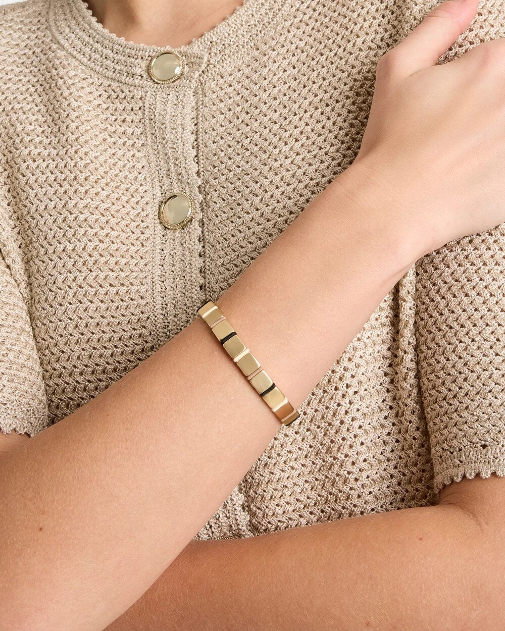 Chico's Popular | Glam Neutral Slice Stretch Bracelet