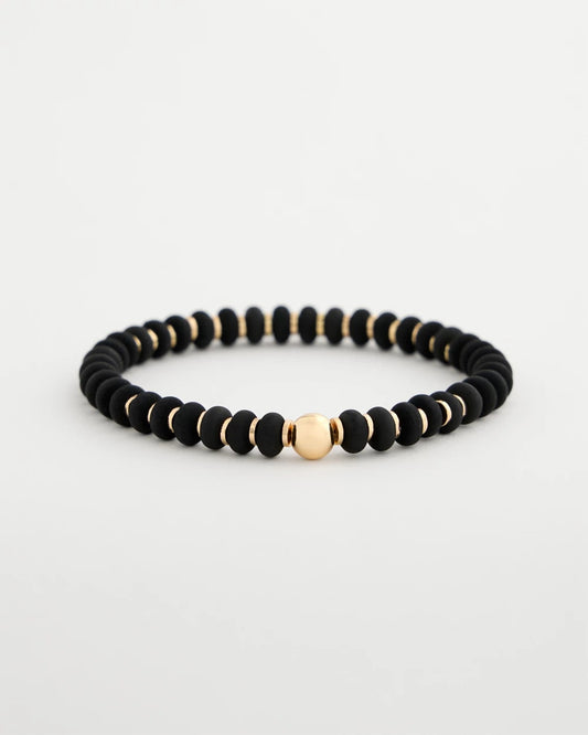 Chico's New | Black Round Stretch Bracelet