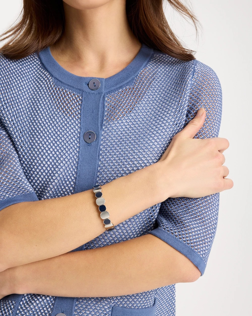 Chico's Latest | Navy Resin Glam Stretch Bracelet