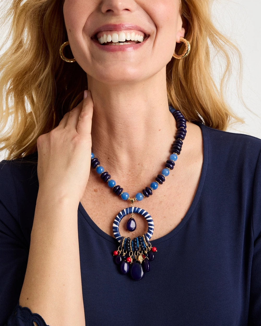 Chico's Premium | Americana Mixed Media Pendant Necklace