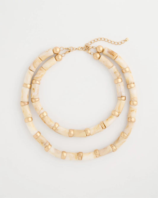 Chico's Best Price | White Beaded Double-Strand Necklace