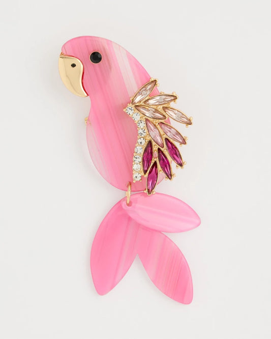 Chico's New | Chic Pink Parrot Brooch