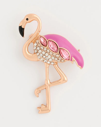 Chico's Quality | Faux Pink Diamond Flamingo Brooch
