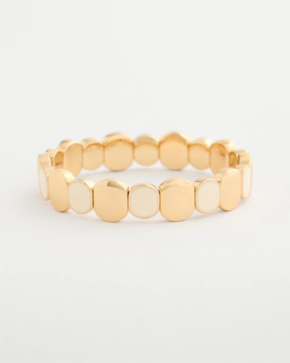 Chico's Essential | White Resin Glam Stretch Bracelet