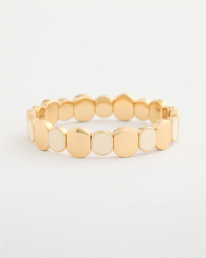 Chico's Essential | White Resin Glam Stretch Bracelet