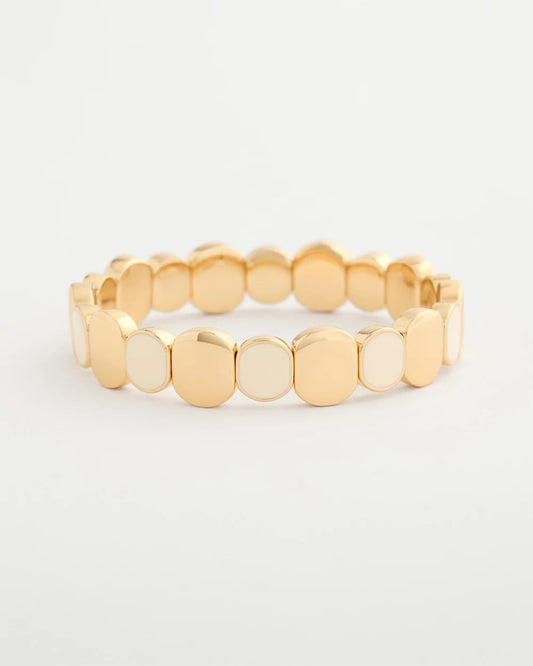 Chico's Essential | White Resin Glam Stretch Bracelet
