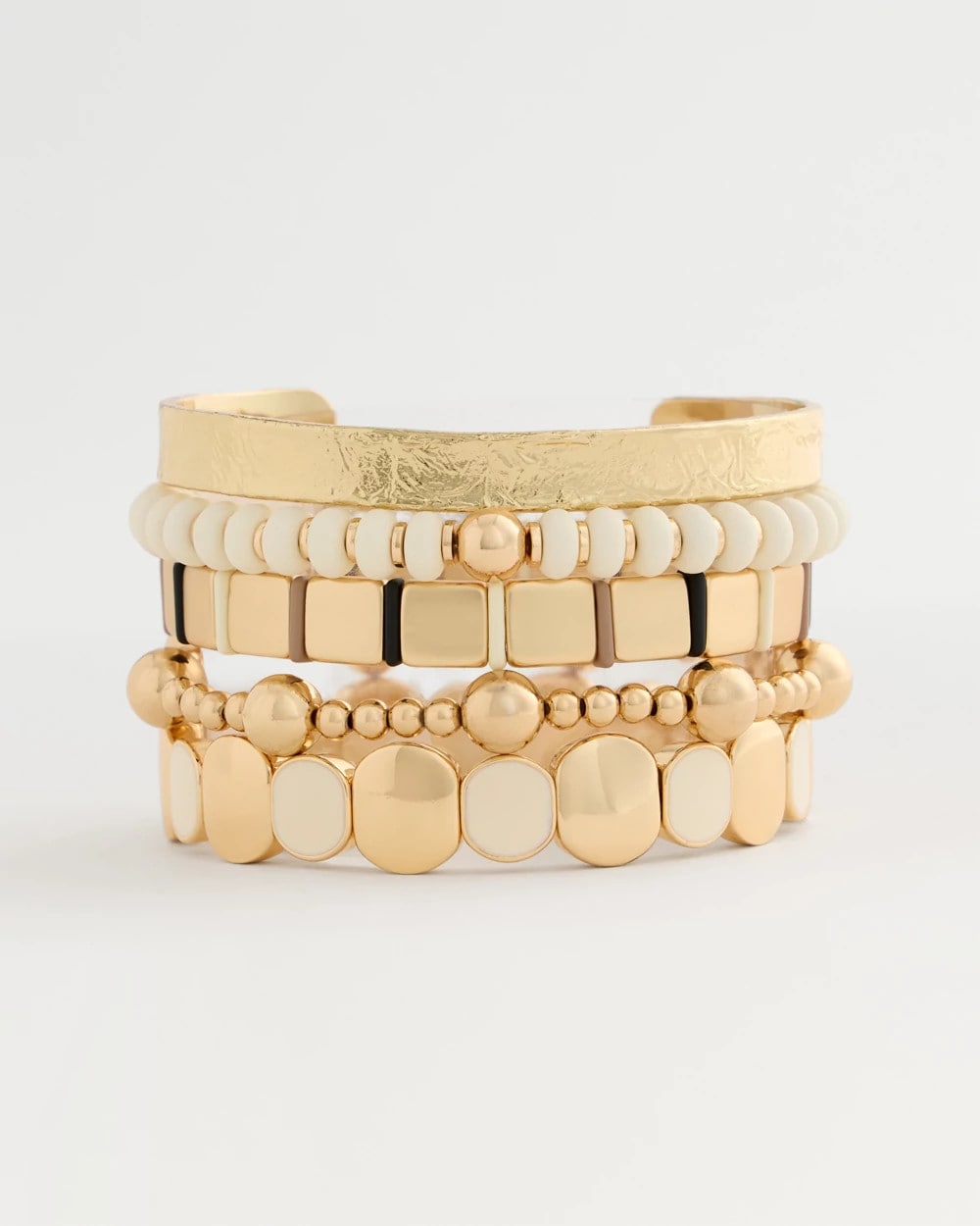 Chico's Essential | White Resin Glam Stretch Bracelet