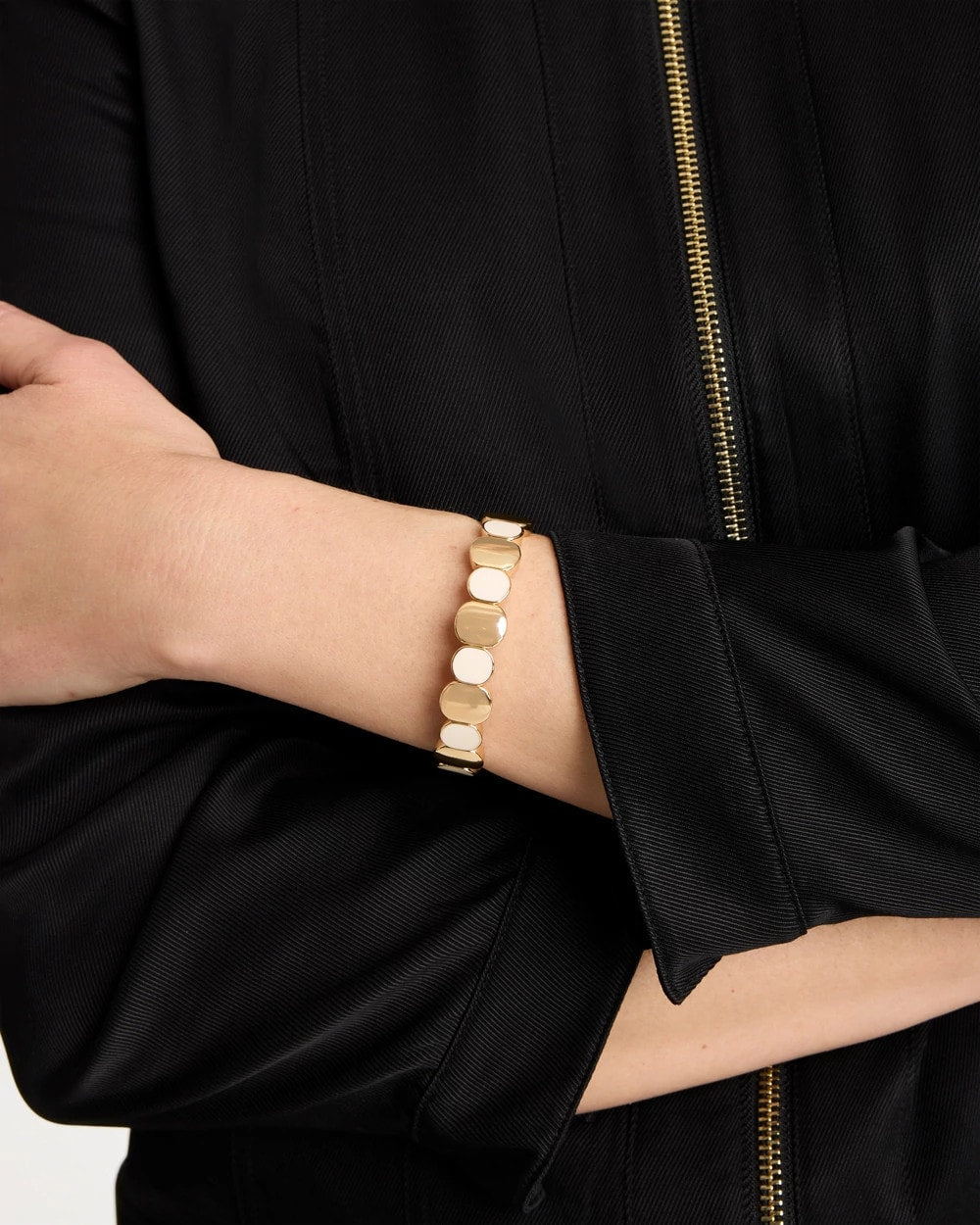 Chico's Essential | White Resin Glam Stretch Bracelet