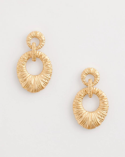 Chico's Popular | Crinkle Goldtone Doorknocker Earrings