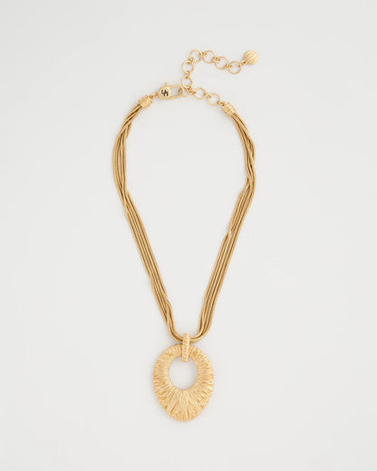 Chico's Sale | Crinkle Goldtone Pendant Necklace