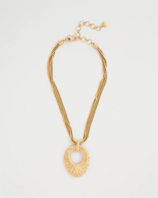 Chico's Sale | Crinkle Goldtone Pendant Necklace