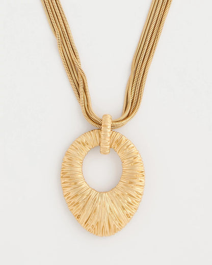 Chico's Sale | Crinkle Goldtone Pendant Necklace