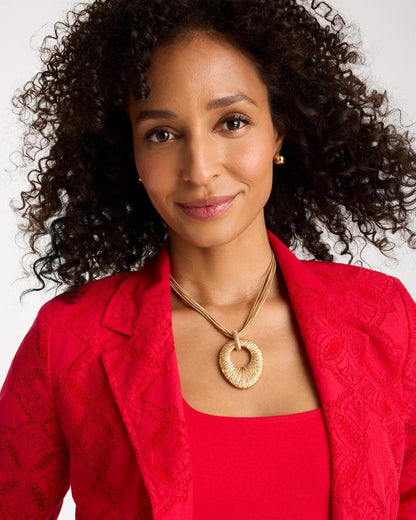 Chico's Sale | Crinkle Goldtone Pendant Necklace