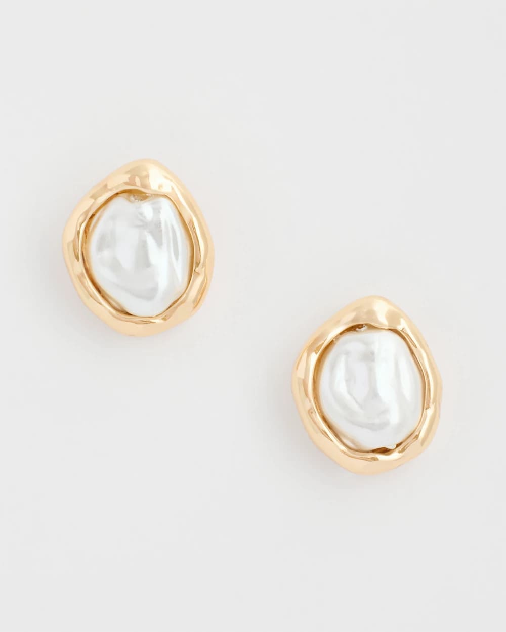 Chico's Great Value | Pearlescent Golden Rimmed Stud Earrings