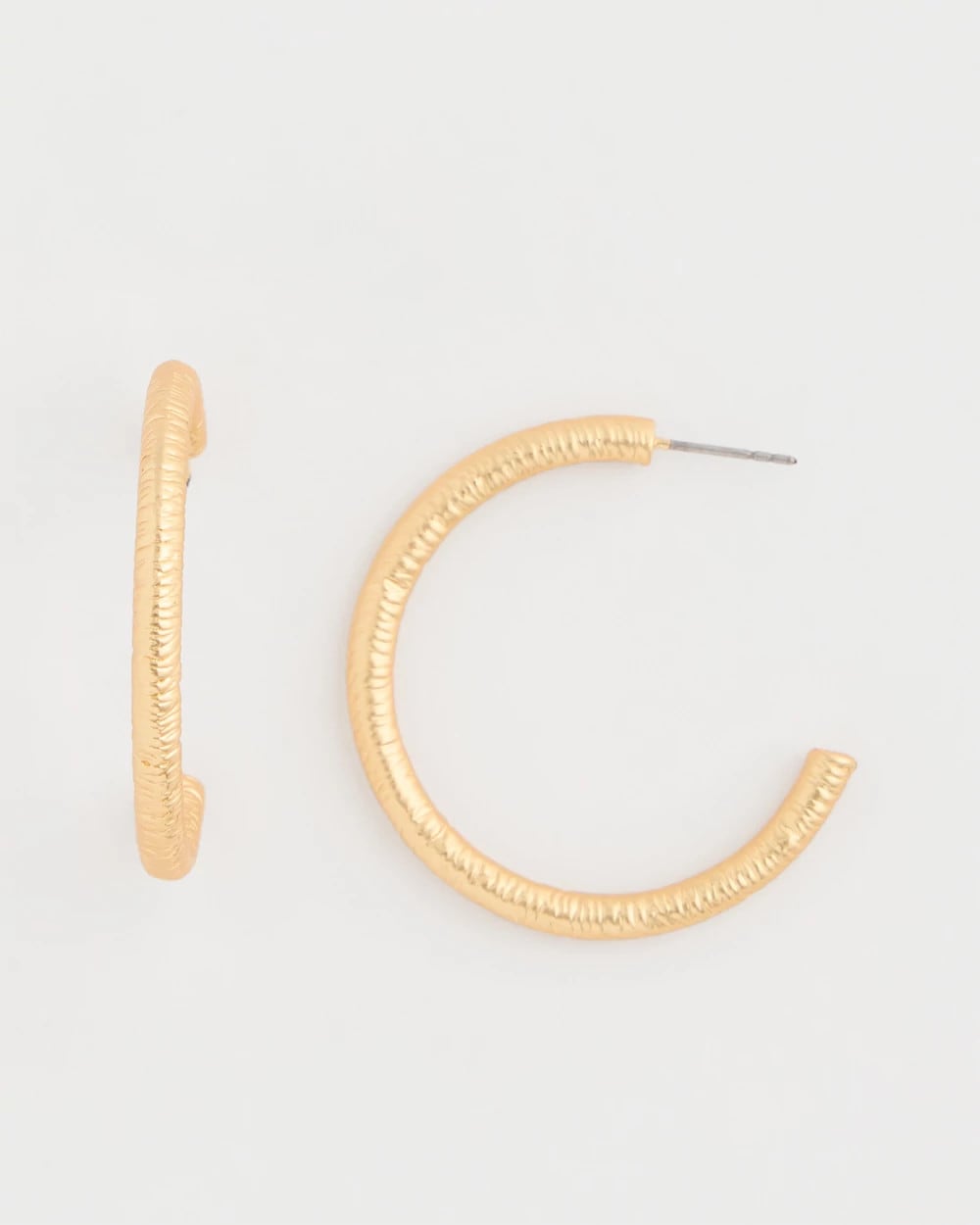 Chico's Special Offer | Goldtone Textured Hoop Earrings