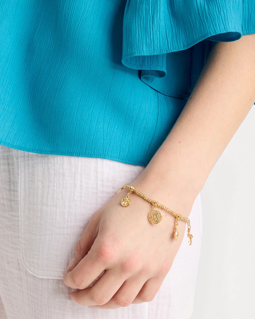Chico's Signature | Goldtone Stretch Charm Bracelet