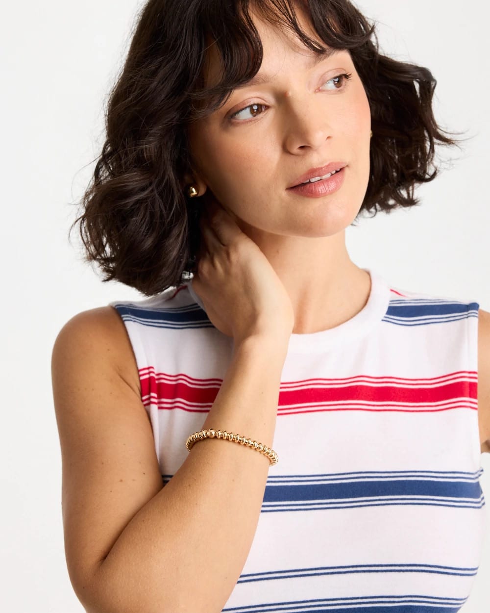 Chico's Premium | Goldtone Rounded Stretch Bracelet