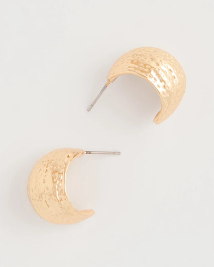 Chico's Classic | Crinkle Goldtone Hoop Earrings