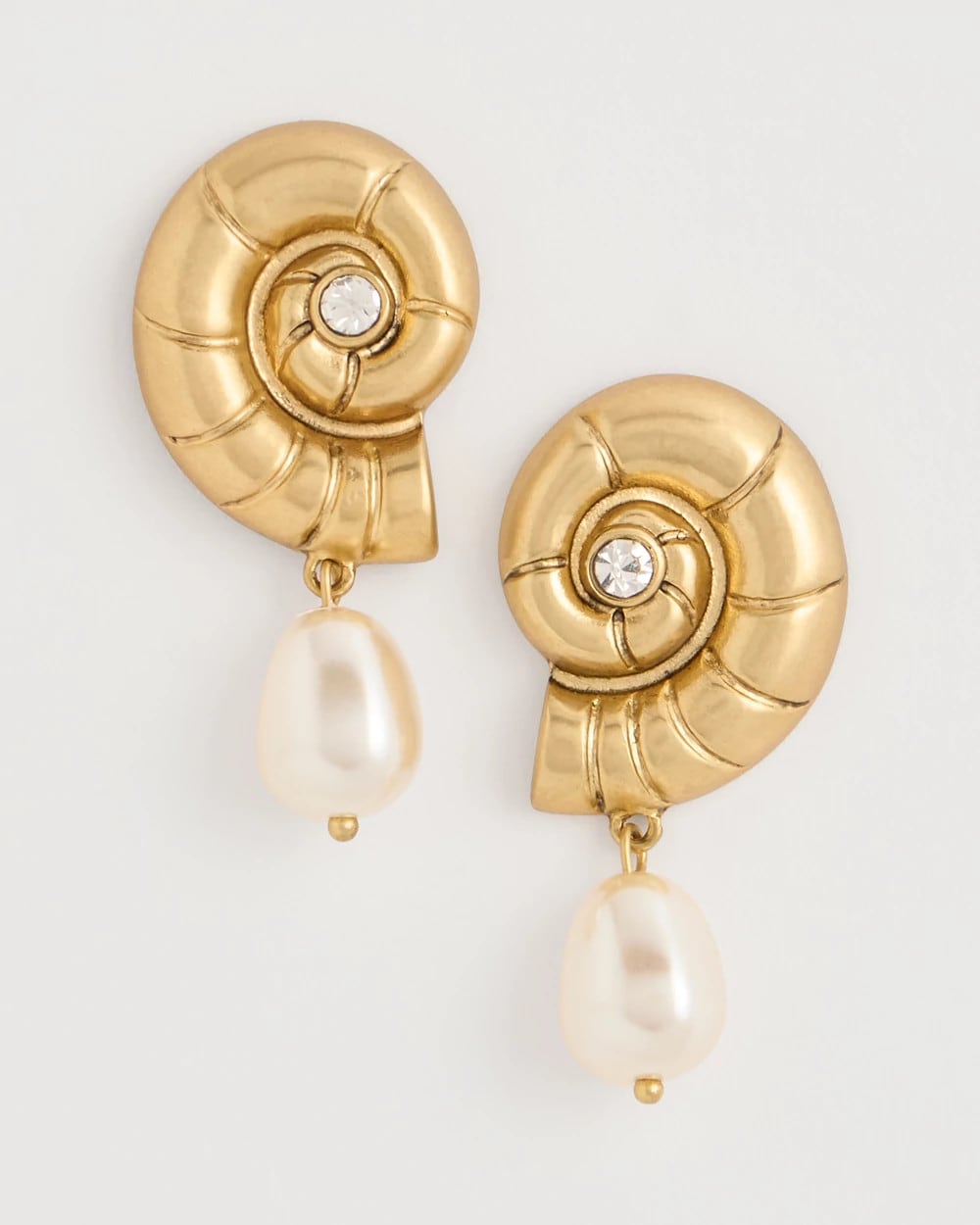 Chico's Premium | Goldtone Spiral Shell Earrings