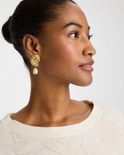 Chico's Premium | Goldtone Spiral Shell Earrings