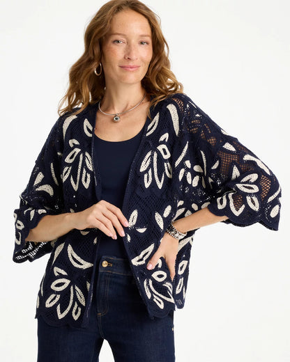 Chico's Special Offer | Woven Crochet Lace Contrast Kimono