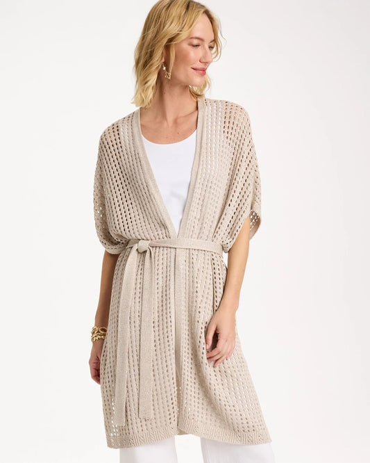 Chico's Exclusive | Crochet Knit Belted Ruana