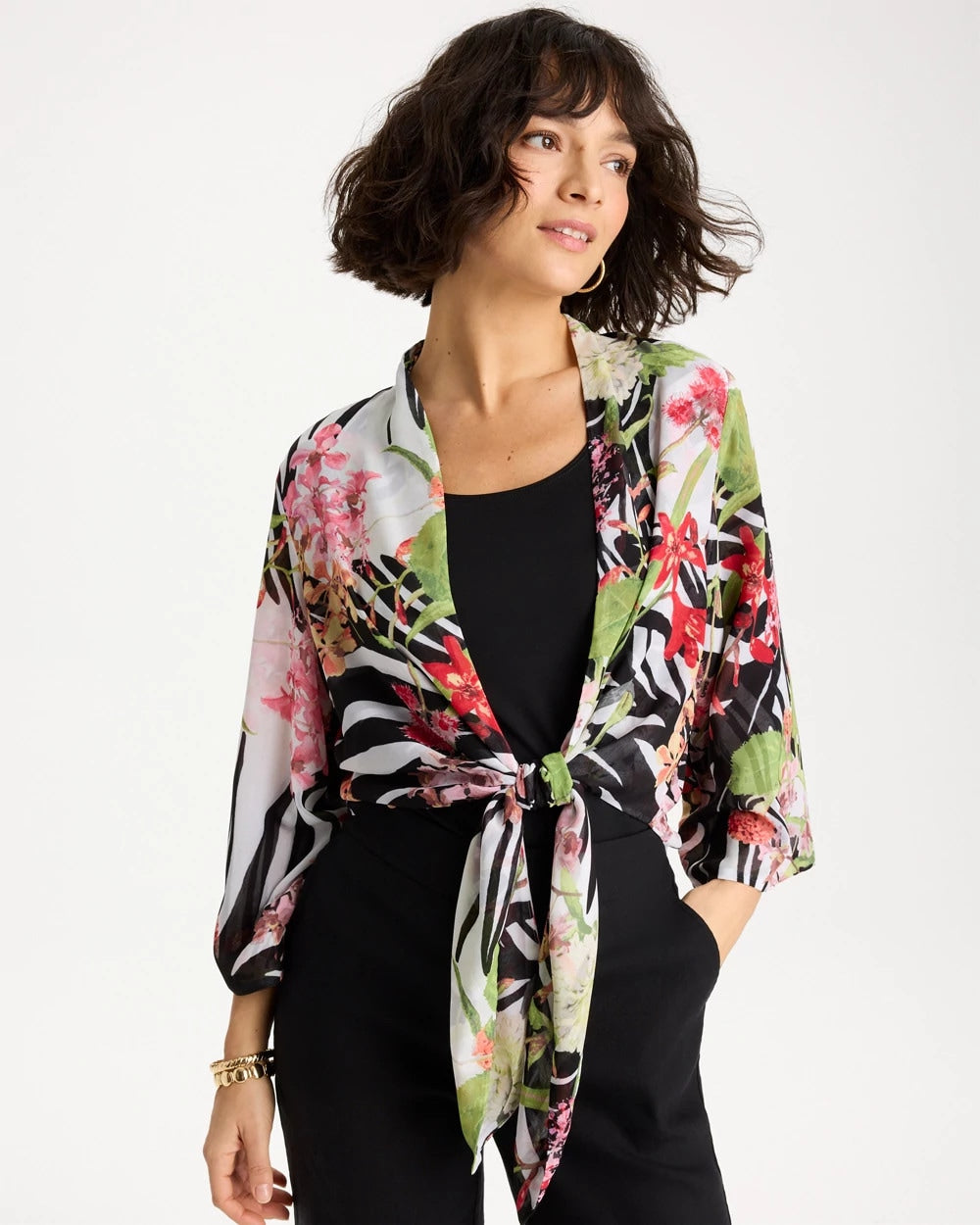 Chico's Trusted | Georgette Tie-Front Kimono