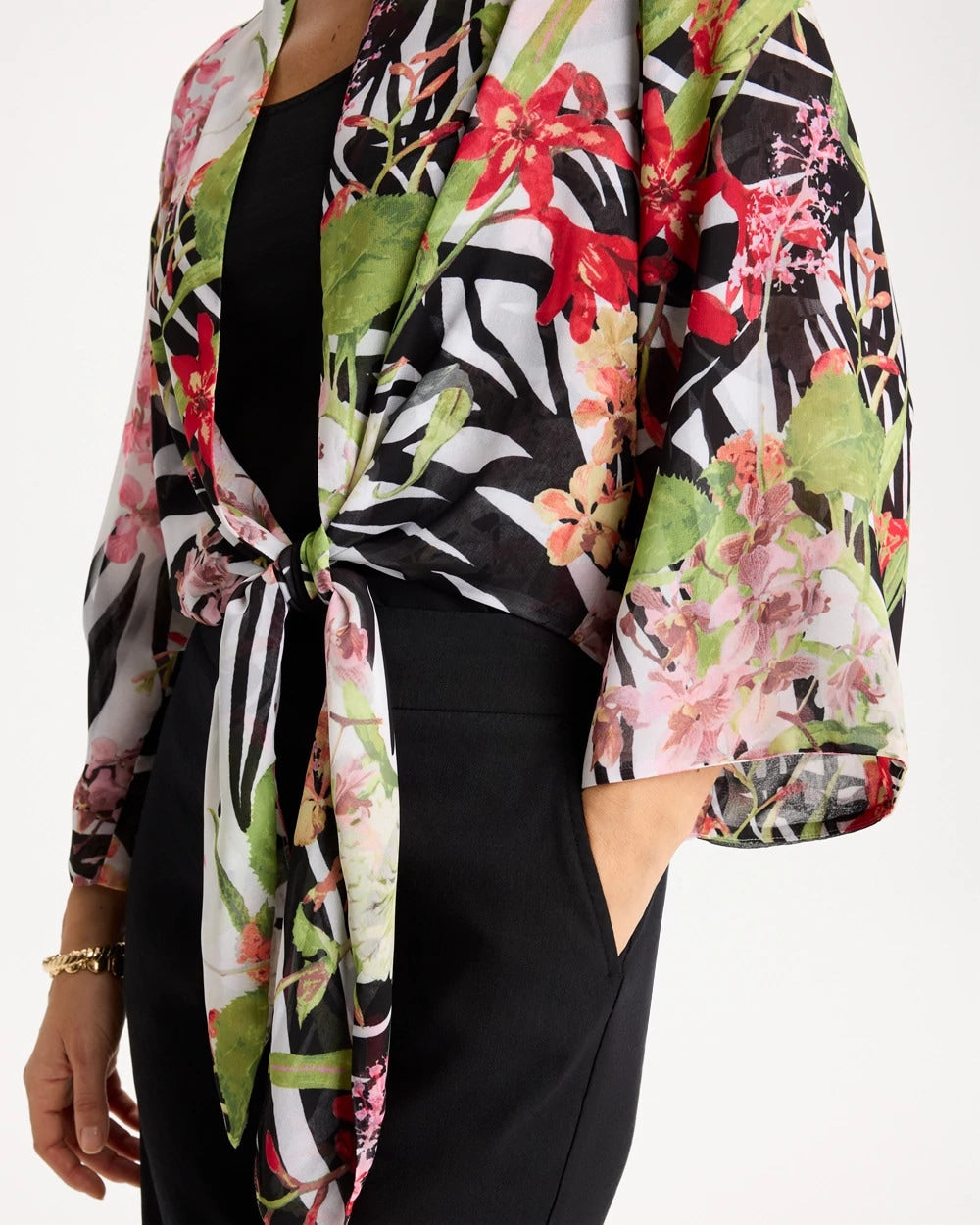 Chico's Trusted | Georgette Tie-Front Kimono