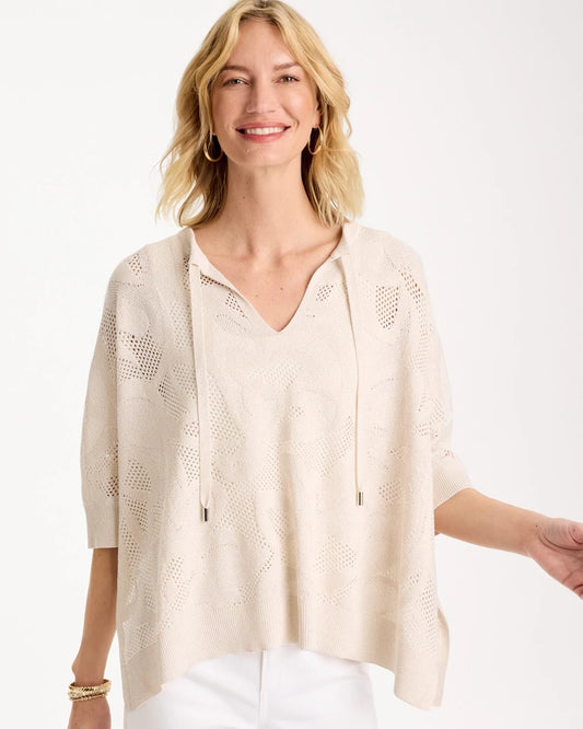 Chico's Sale | Crochet Lace Notch Neck Poncho