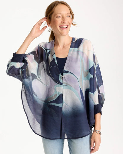 Chico's Discount | Woven Printed Cocoon Ruana