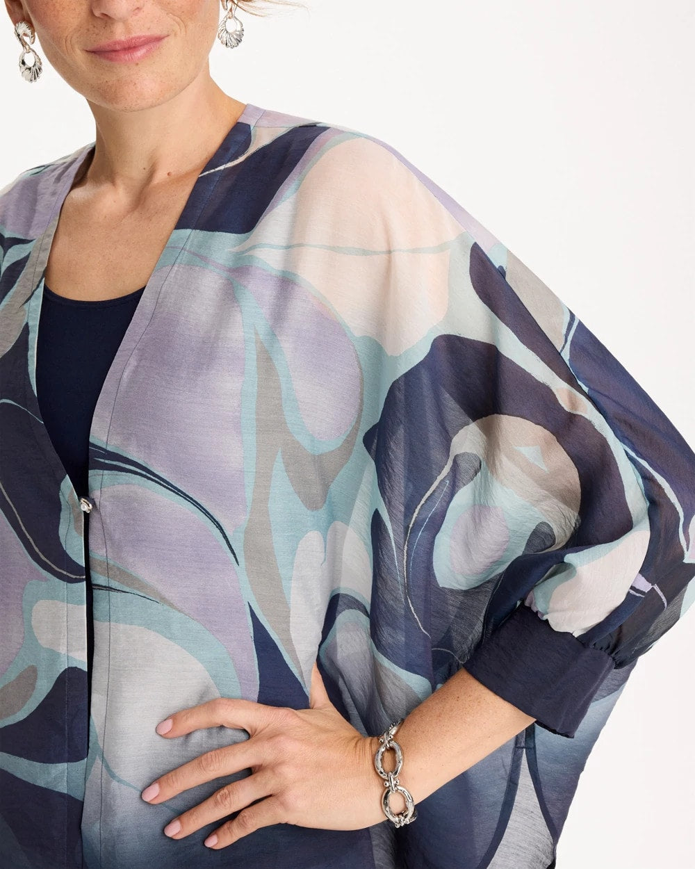 Chico's Discount | Woven Printed Cocoon Ruana