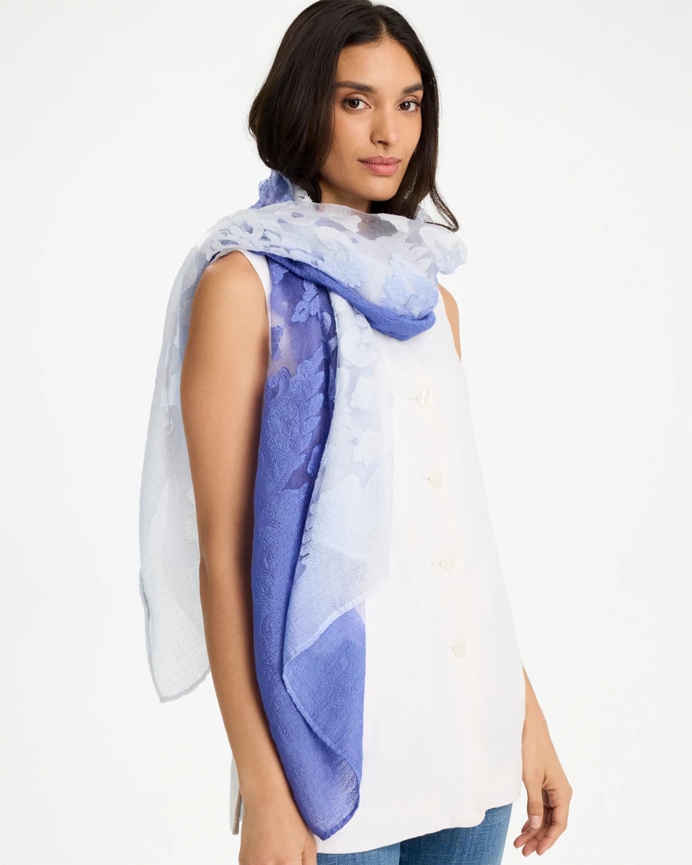 Chico's Hot Sale | Ombre Burnout Oblong Scarf
