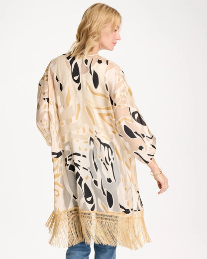 Chico's Signature | Woven Long Fringed Kimono