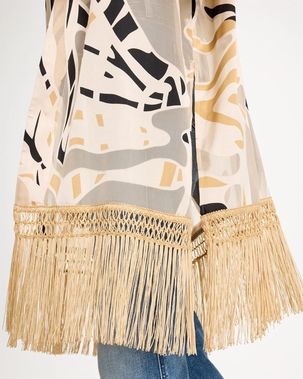 Chico's Signature | Woven Long Fringed Kimono
