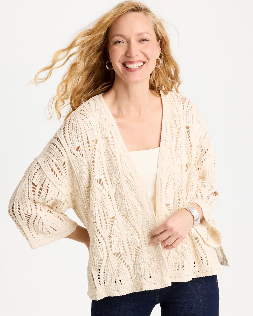 Chico's Best Price | Cotton Crochet Kimono