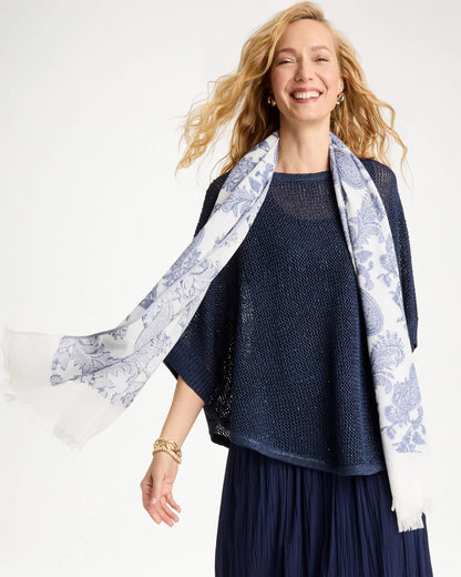Chico's Premium | Paisley Jacquard Oblong Scarf