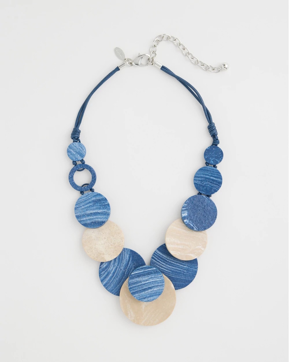 Chico's New | Chico's Originals Blue Neutral Wood Bib Necklace