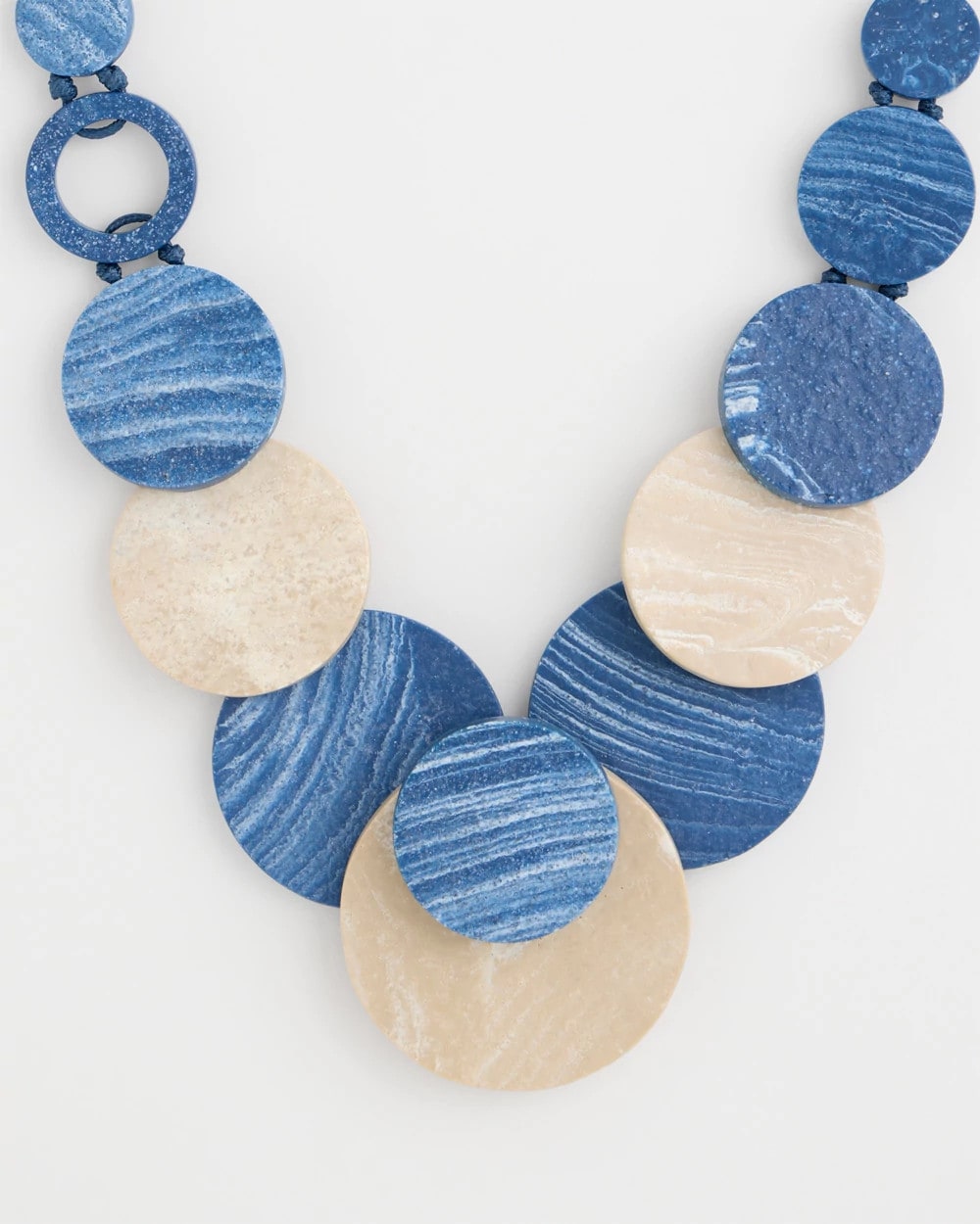 Chico's New | Chico's Originals Blue Neutral Wood Bib Necklace