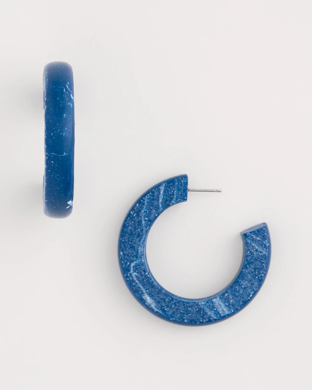 Chico's Top Pick | Blue-Neutral Wood Hoop Earrings