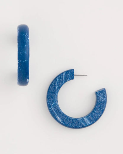 Chico's Top Pick | Blue-Neutral Wood Hoop Earrings