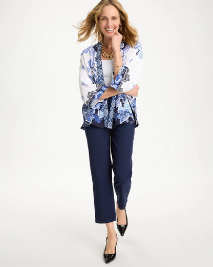 Chico's Sale | Woven Faux Silk Printed Kimono